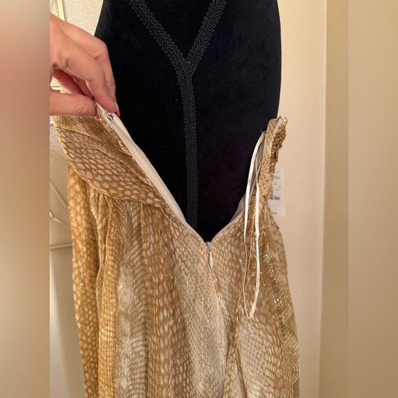 Express Strapless Gold Dress - Picture 3 of 8